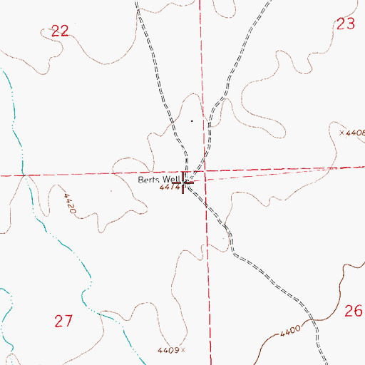 Topographic Map of Berts Well, NM