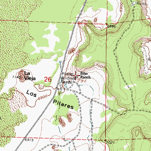 Topographic Map of Bibo Ranch, NM