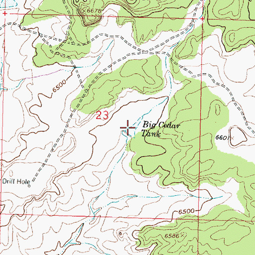 Topographic Map of Big Cedar Tank, NM