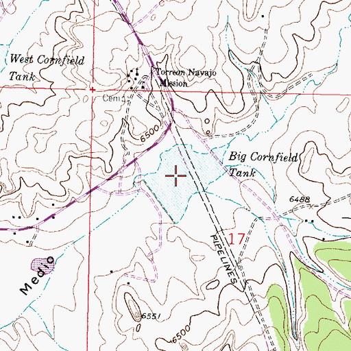 Topographic Map of Big Cornfield Tank, NM