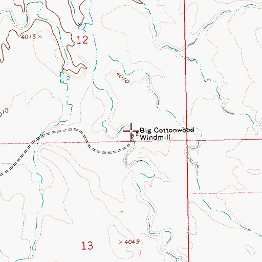 Topographic Map of Big Cottonwood Windmill, NM