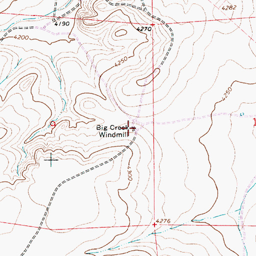 Topographic Map of Big Creek Windmill, NM