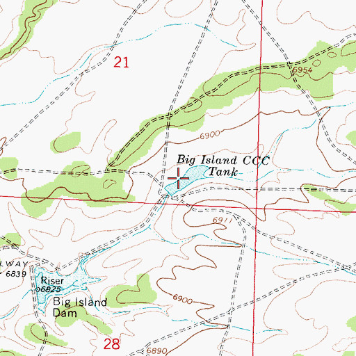 Topographic Map of Big Island CCC Tank, NM