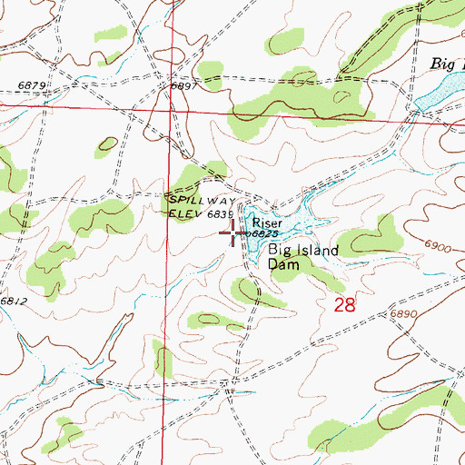 Topographic Map of Big Island Dam, NM