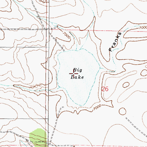 Topographic Map of Big Lake, NM