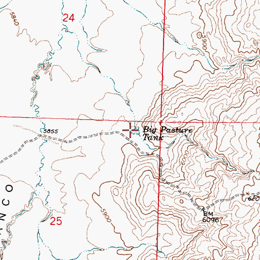 Topographic Map of Big Pasture Tank, NM