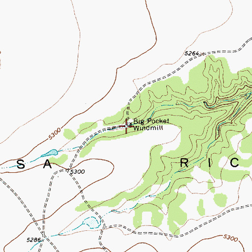 Topographic Map of Big Pocket Windmill, NM