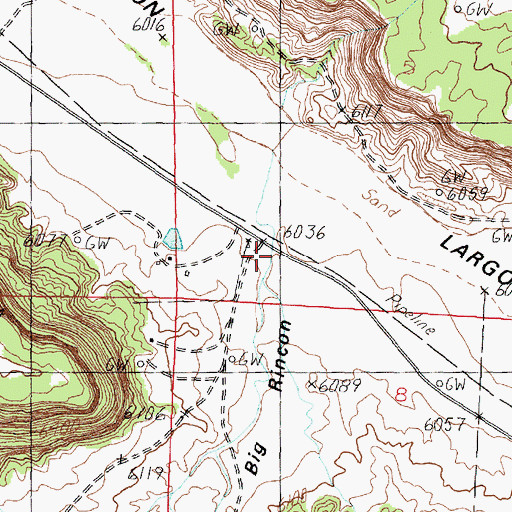 Topographic Map of Big Rincon, NM