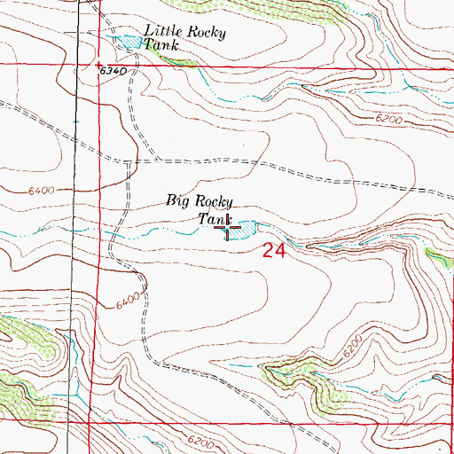 Topographic Map of Big Rocky Tank, NM