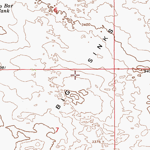 Topographic Map of Big Sinks, NM