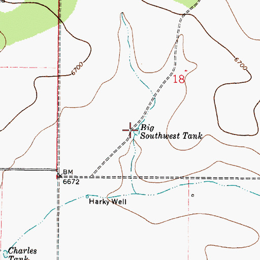 Topographic Map of Big Southwest Tank, NM