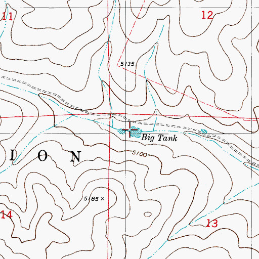 Topographic Map of Big Tank, NM