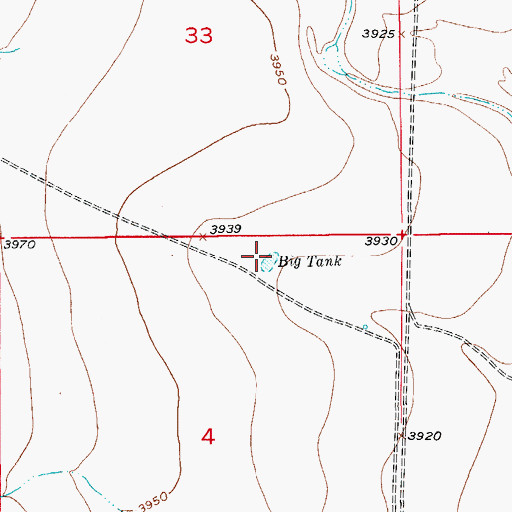 Topographic Map of Big Tank, NM