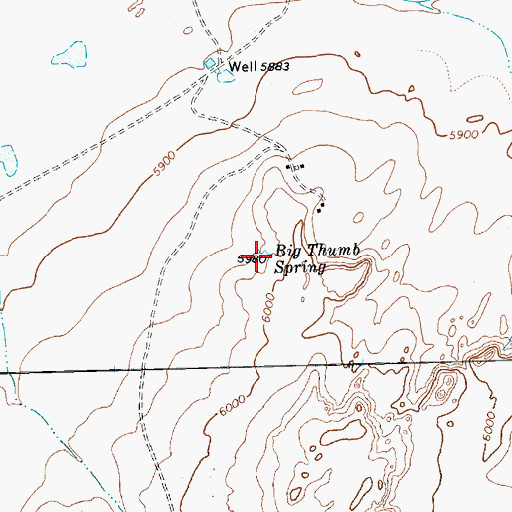 Topographic Map of Big Thumb Spring, NM