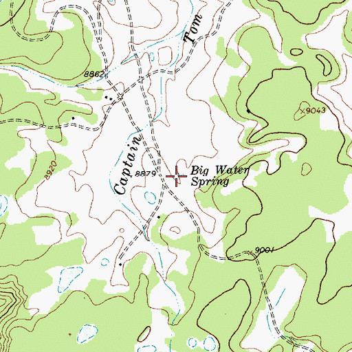 Topographic Map of Big Water Spring, NM