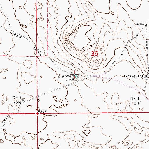 Topographic Map of Big Well, NM