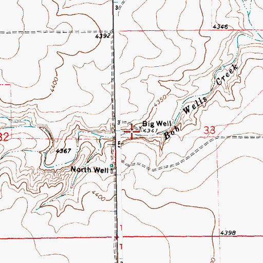 Topographic Map of Big Well, NM