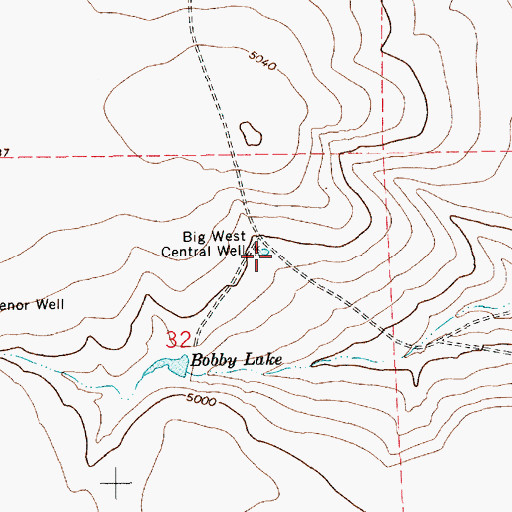 Topographic Map of Big West Central Well, NM