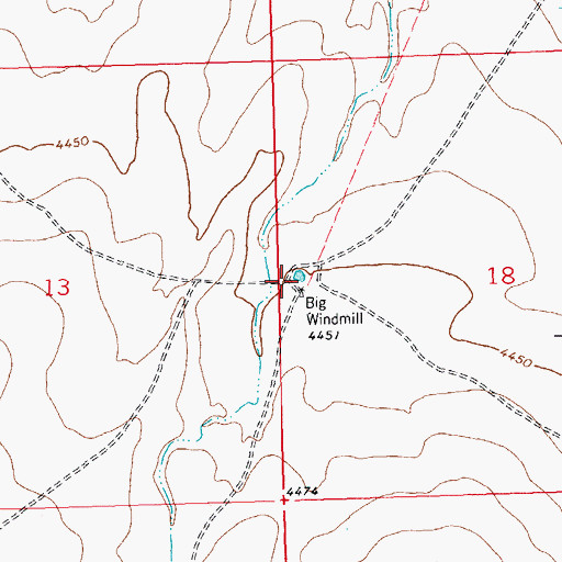 Topographic Map of Big Windmill, NM