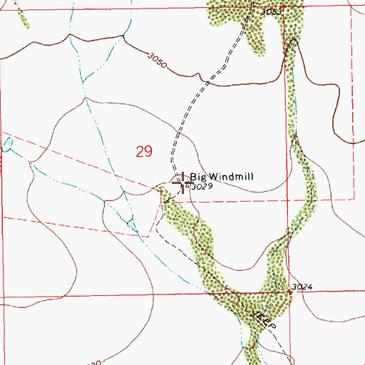 Topographic Map of Big Windmill, NM