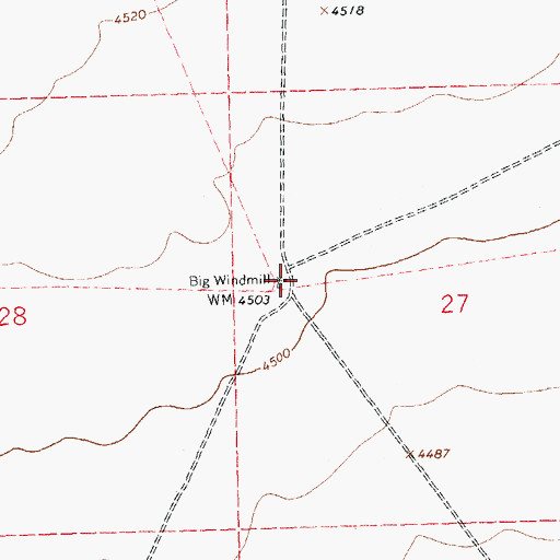 Topographic Map of Big Windmill, NM