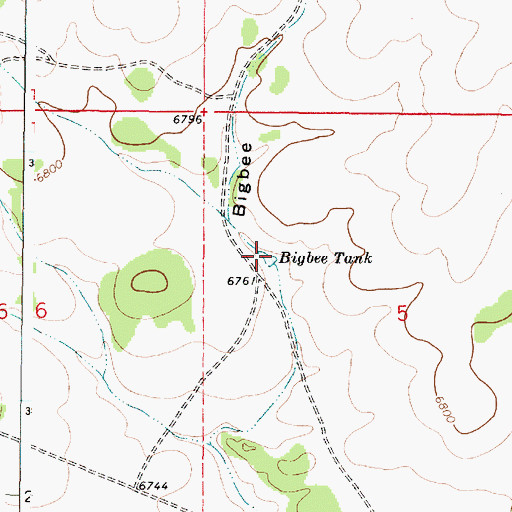 Topographic Map of Bigbee Tank, NM