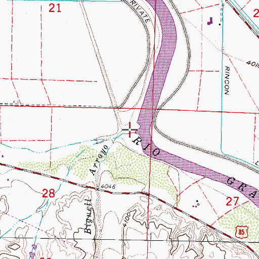 Topographic Map of Bignell Arroyo, NM
