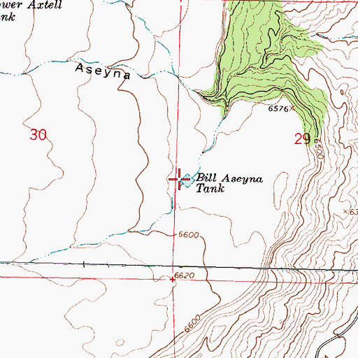 Topographic Map of Bill Aseyna Tank, NM