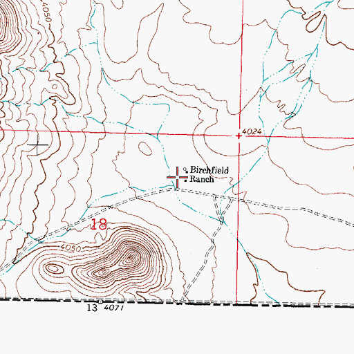 Topographic Map of Birchfield Ranch, NM