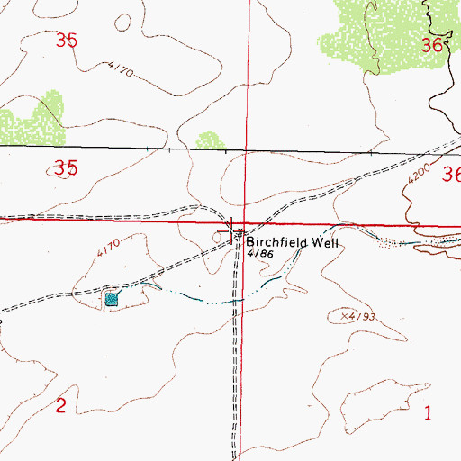 Topographic Map of Birchfield Well, NM