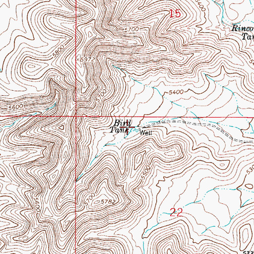 Topographic Map of Bird Tank, NM