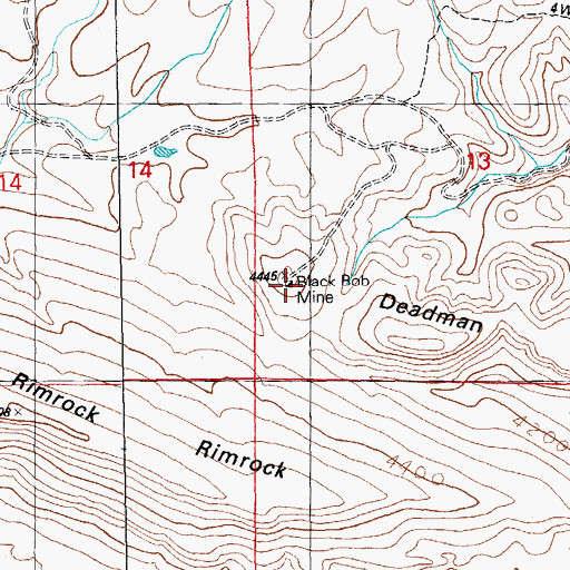 Topographic Map of Black Bob Mine, NM