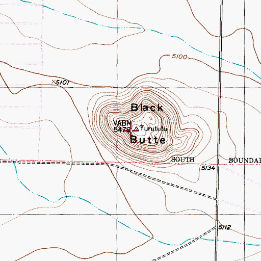 Topographic Map of Black Butte, NM