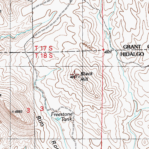 Topographic Map of Black Hill, NM