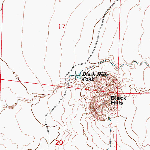 Topographic Map of Black Hills Tank, NM