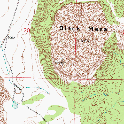 Topographic Map of Black Mesa, NM