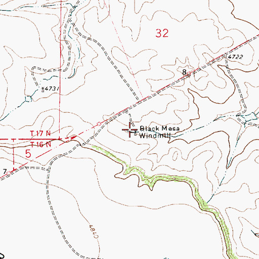 Topographic Map of Black Mesa Windmill, NM