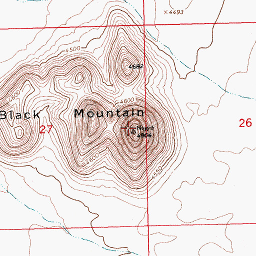 Topographic Map of Black Mountain, NM