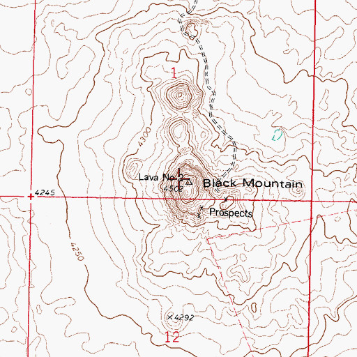 Topographic Map of Black Mountain, NM