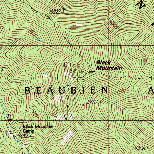 Topographic Map of Black Mountain, NM