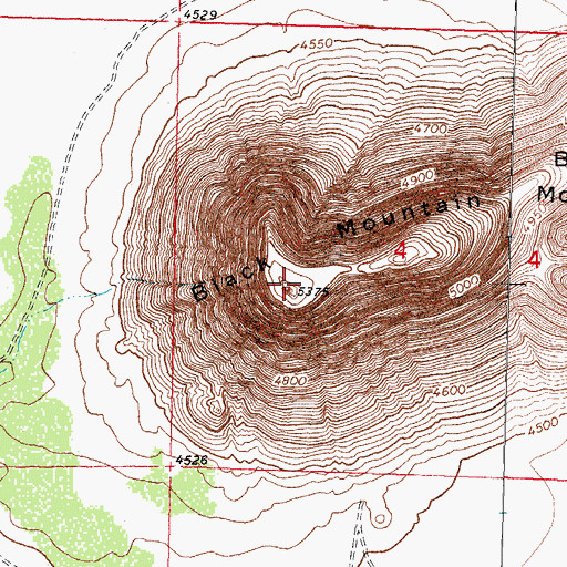 Topographic Map of Black Mountain, NM
