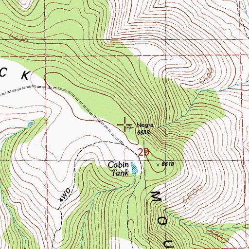 Topographic Map of Black Mountain, NM