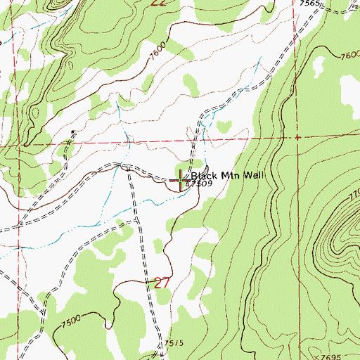 Topographic Map of Black Mountain Well, NM