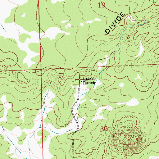 Topographic Map of Black Ranch, NM