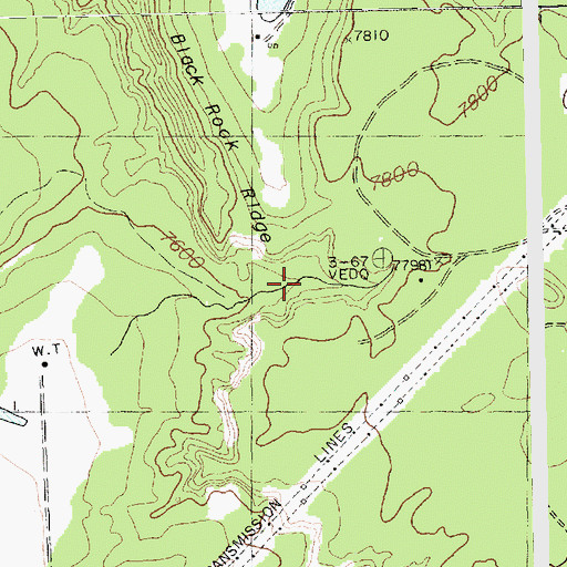 Topographic Map of Black Rock Ridge, NM