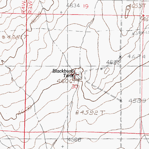 Topographic Map of Blackburn Tank, NM