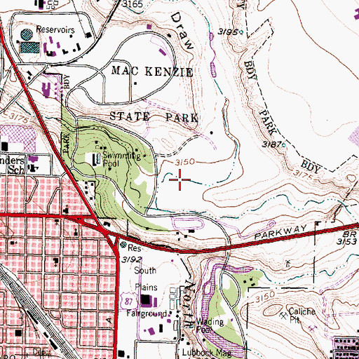 Topographic Map of Blackwater Draw, TX
