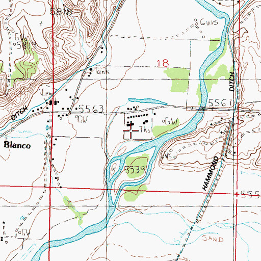Topographic Map of Blanco Camp, NM