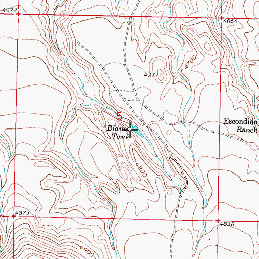 Topographic Map of Blanco Tank, NM