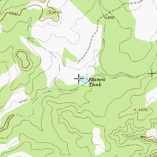 Topographic Map of Blanco Tank, NM